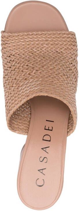 Casadei Hanoi 85mm woven mules Neutrals