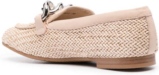 Casadei Hanoi interwoven-design leather loafers Pink