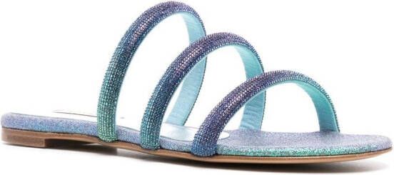 Casadei Hollywood glittered sandals Blue