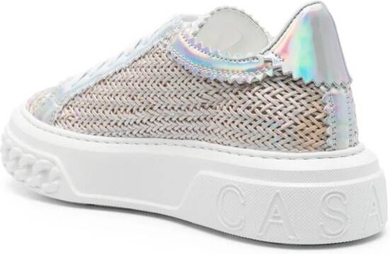 Casadei holographic interwoven sneakers Silver