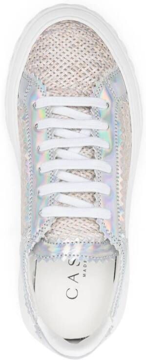 Casadei holographic interwoven sneakers Silver