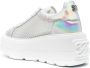 Casadei holographic leather platform sneakers Silver - Thumbnail 2