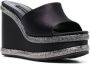 Casadei Jasmie 130mm wedge sandals Black - Thumbnail 2