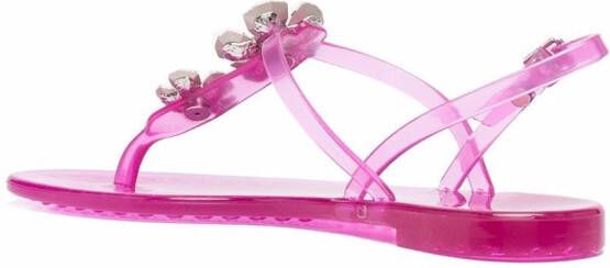 Casadei Jelly crystal-embellished sandals Pink