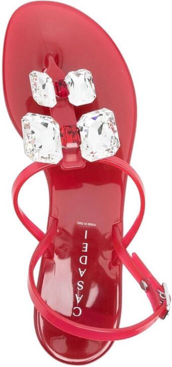 Casadei Jelly crystal-embellished sandals Red