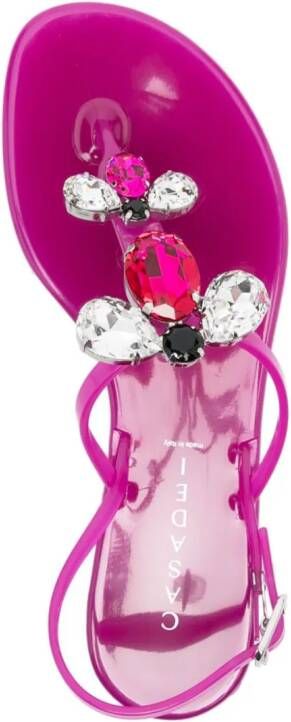 Casadei Jelly crystal-embellishment sandals Pink