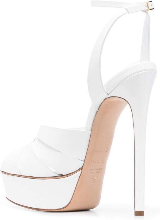 Casadei Joan Flora 150mm platform sandals White
