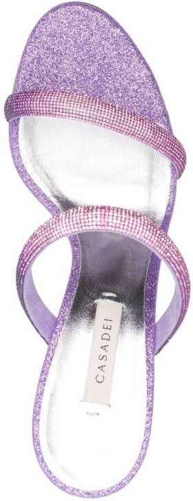 Casadei Julia Hollywood 90mm glitter mules Purple
