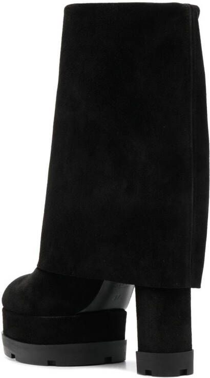 Casadei knee-length suede boots Black