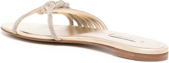 Casadei knot-detail slide sandals Gold