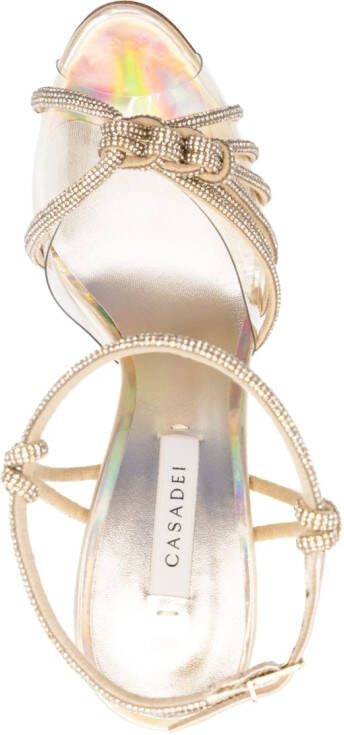 Casadei knot-detail stiletto sandals Gold