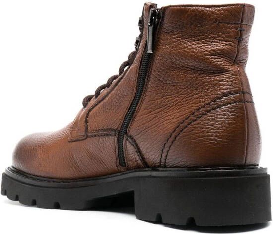 Casadei lace-up leather ankle boots Brown