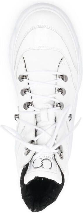 Casadei lace-up leather ankle boots White