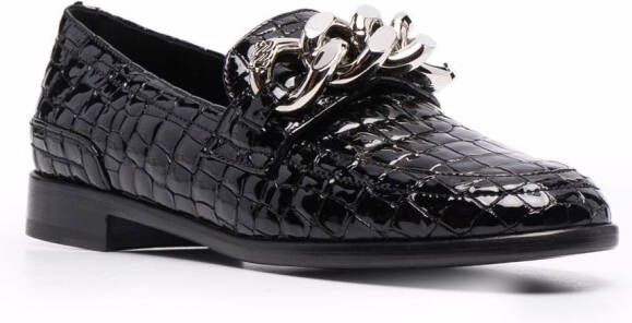 Casadei Lacroc crocodile-effect leather loafers Black