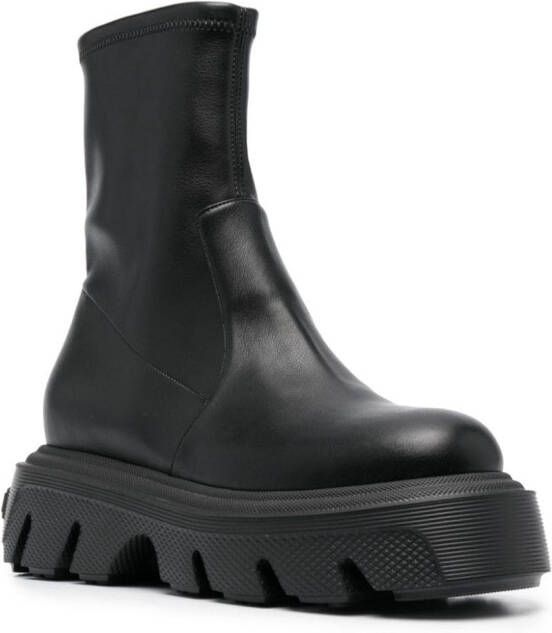 Casadei leather chunky rubber sole Black