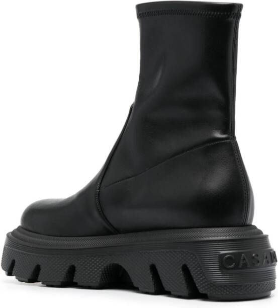 Casadei leather chunky rubber sole Black