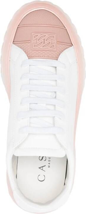 Casadei logo-engraved leather sneakers White