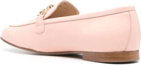 Casadei logo plaque leather loafers Pink