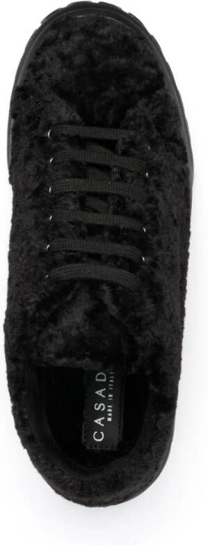 Casadei low-top fleece sneakers Black