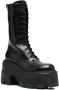 Casadei Maxi lace-up army 120mm boots Black - Thumbnail 2