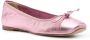 Casadei metallic leather ballerina shoes Pink - Thumbnail 2