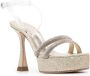 Casadei metallic strappy platform sandals Gold - Thumbnail 2