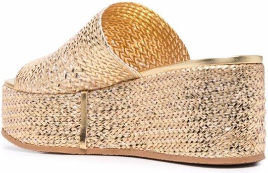 Casadei metallic wedge sandals Gold
