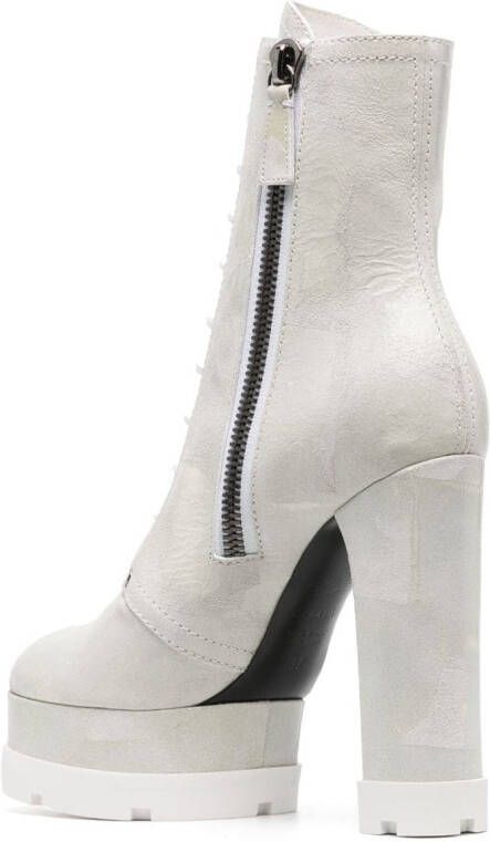 Casadei Nancy 120mm lace-up ankle boots Grey