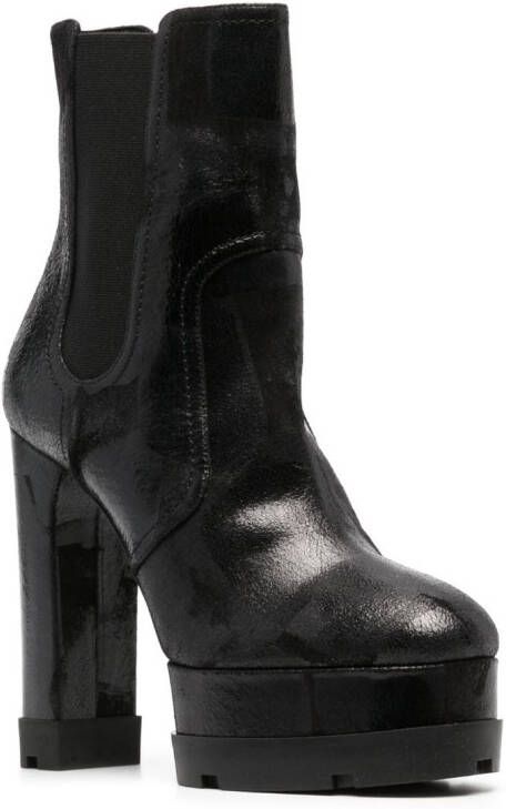 Casadei Nancy 120mm platform ankle boots Black