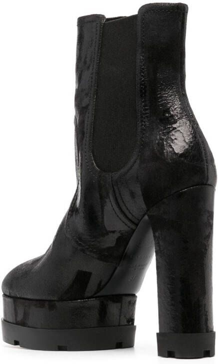 Casadei Nancy 120mm platform ankle boots Black
