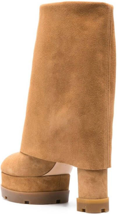 Casadei Nancy 160mm almond-toe boots Brown