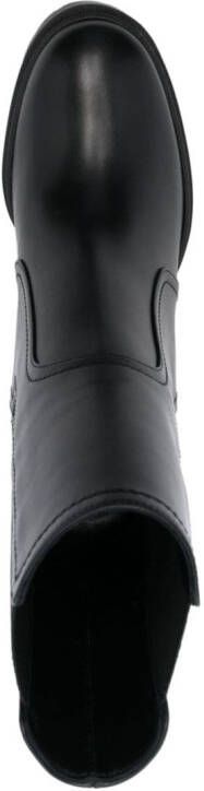 Casadei Nancy 75mm block-heel leather boots Black