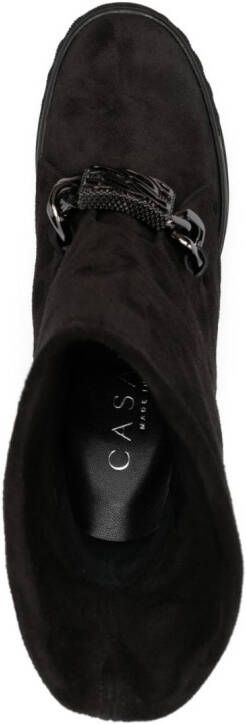 Casadei Nexus chain-link suede boots Black