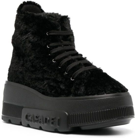 Casadei Nexus fleece-texture sneakers Black