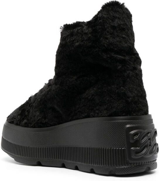 Casadei Nexus fleece-texture sneakers Black