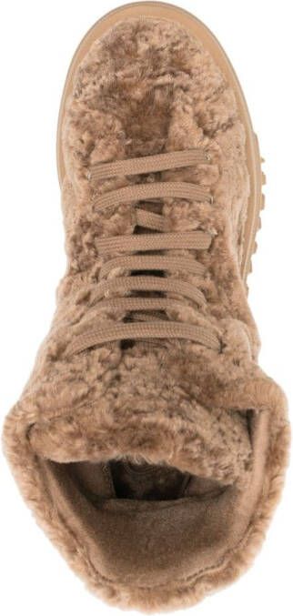 Casadei Nexus fleece-texture sneakers Neutrals