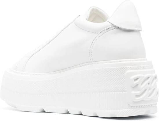 Casadei Nexus leather 75mm platform sneakers White