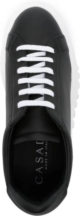Casadei Nexus leather wedge sneakers Black