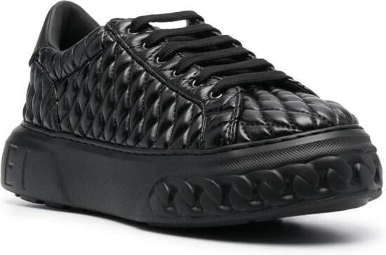 Casadei Off Road Dome leather sneakers Black