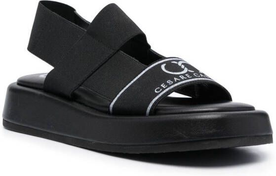 Casadei padded flat sandals Black
