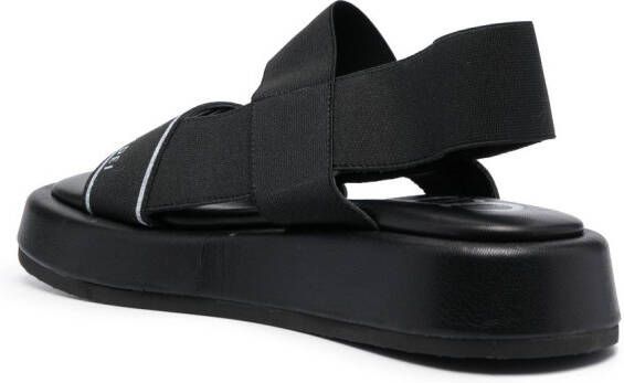 Casadei padded flat sandals Black
