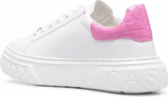 Casadei panelled low-top platform sneakers White