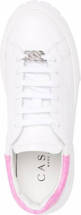 Casadei panelled low-top platform sneakers White