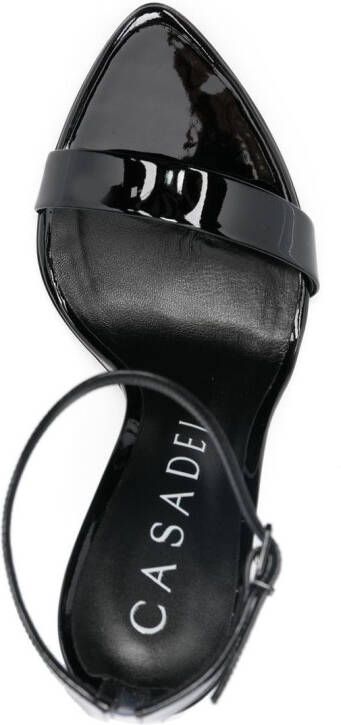 Casadei patent leather 115mm sandals Black