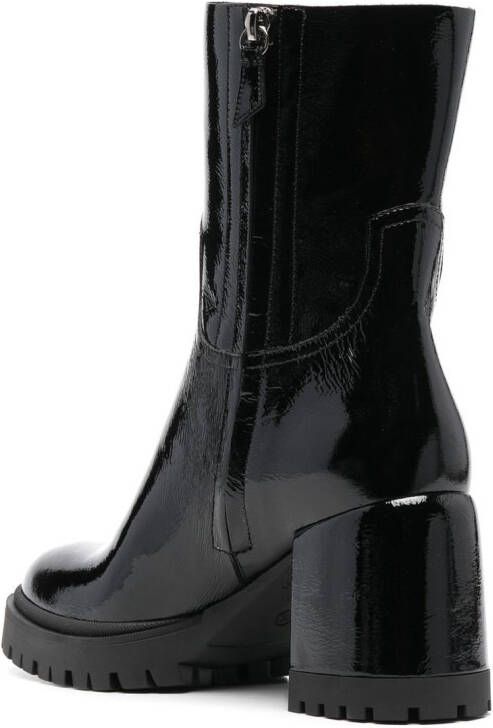 Casadei patent-leather ankle boots Black
