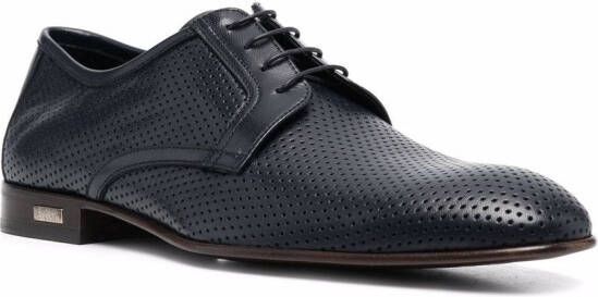 Casadei perforated leather oxford shoes Blue