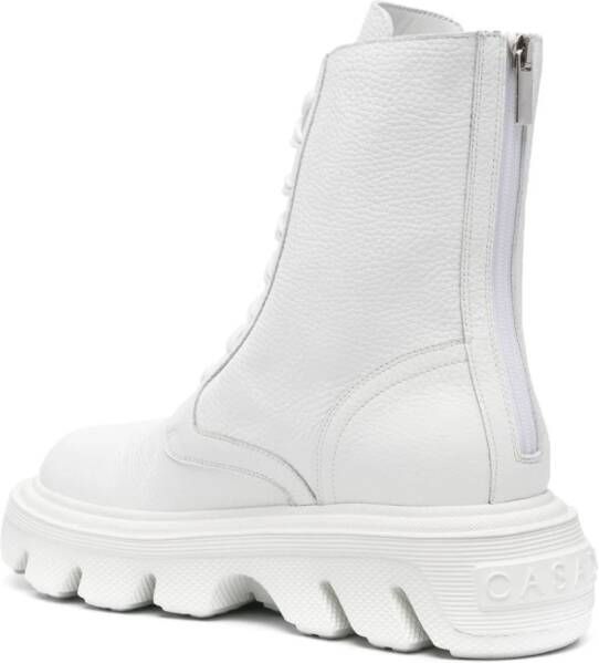 Casadei Pilot leather combat boots White