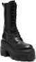 Casadei platform leather combat boots Black - Thumbnail 2