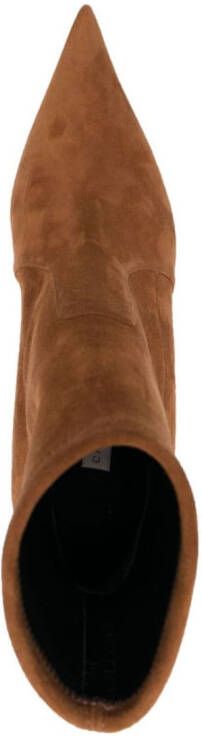 Casadei pointed-toe 110mm suede boots Brown