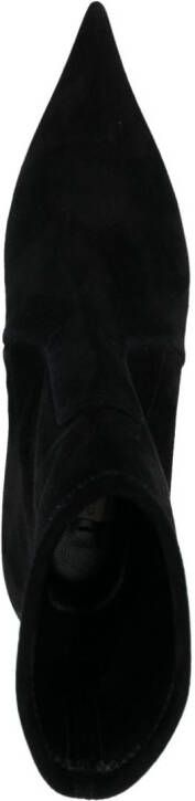 Casadei pointed-toe 65mm suede boots Black